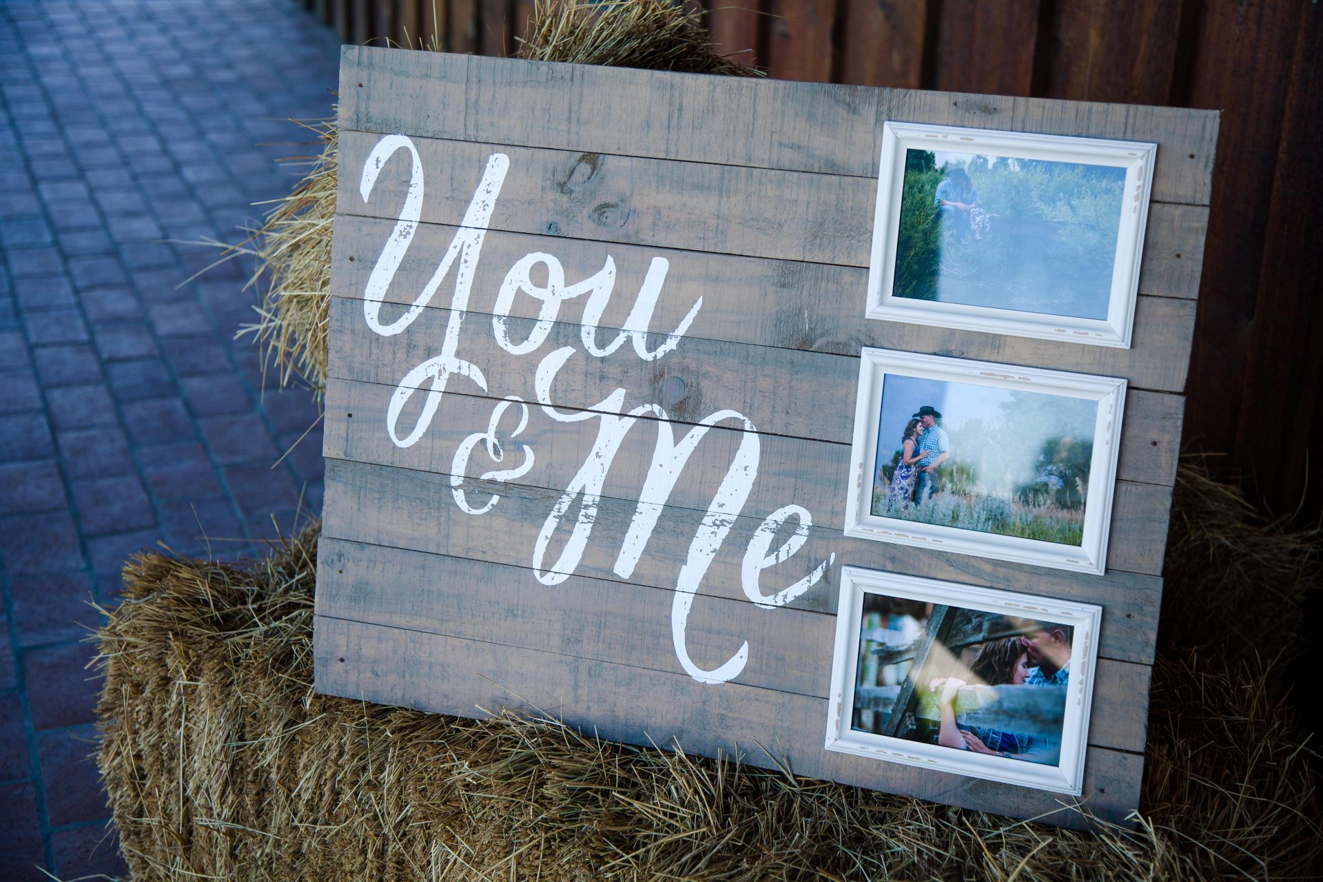 you and me frame with three pictures of couple in love